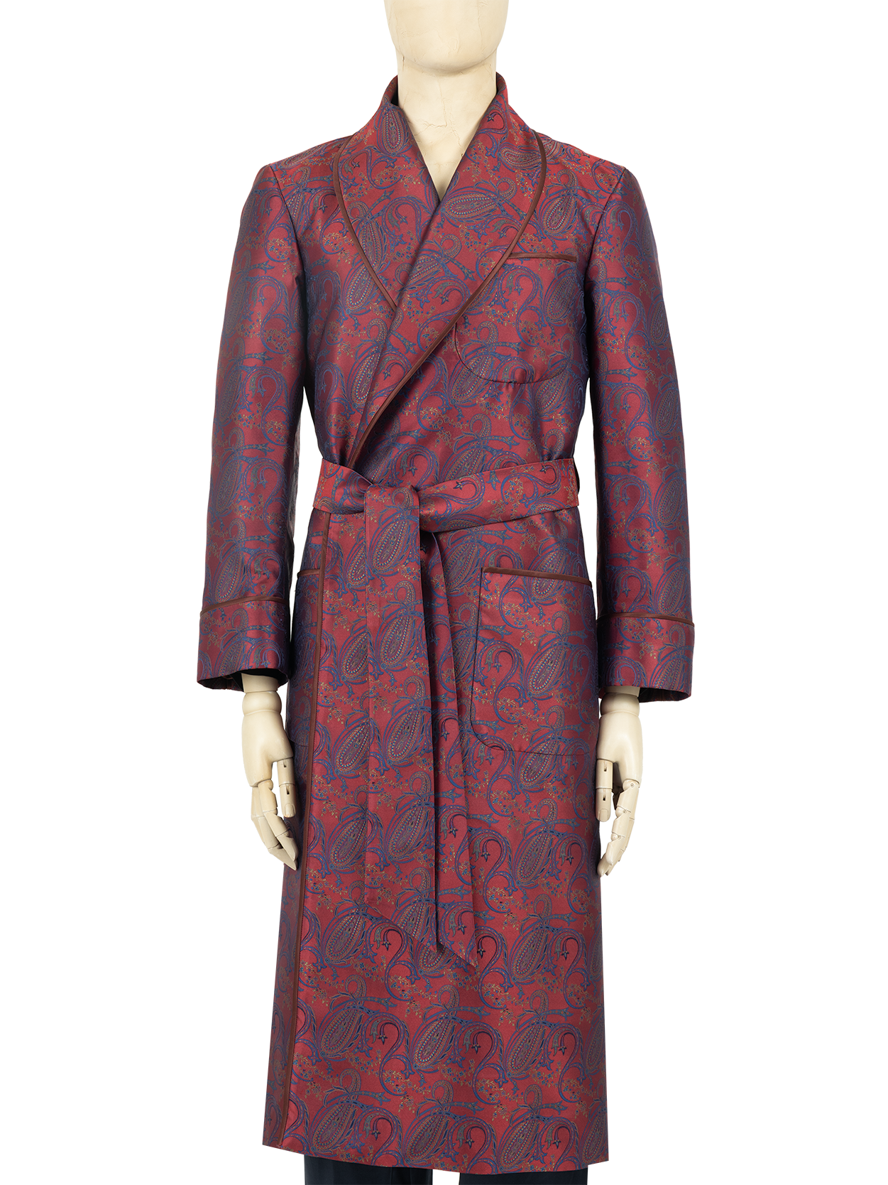 Fig Paisley Silk jacquard Dressing Gown Silk Lined Made in